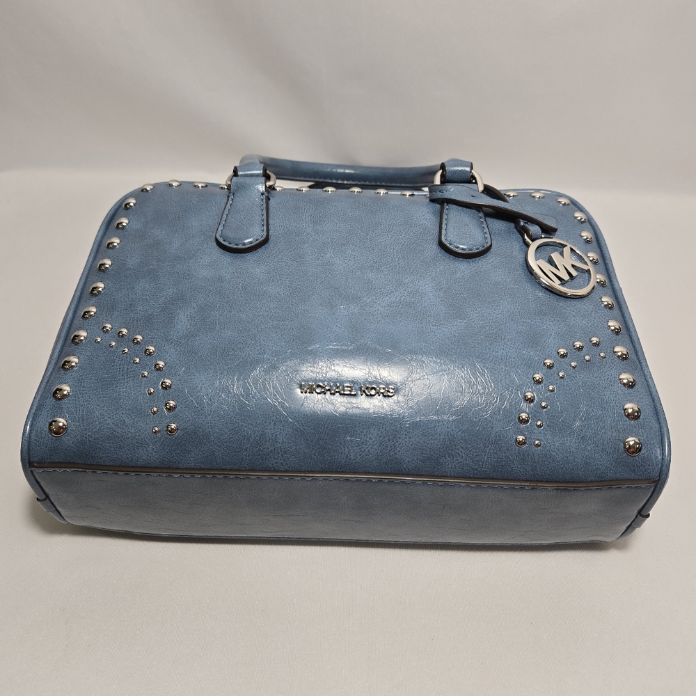 Michael Kors Thompson Cornflower MD Duffle Satchel Purse - Picture 13 of 16